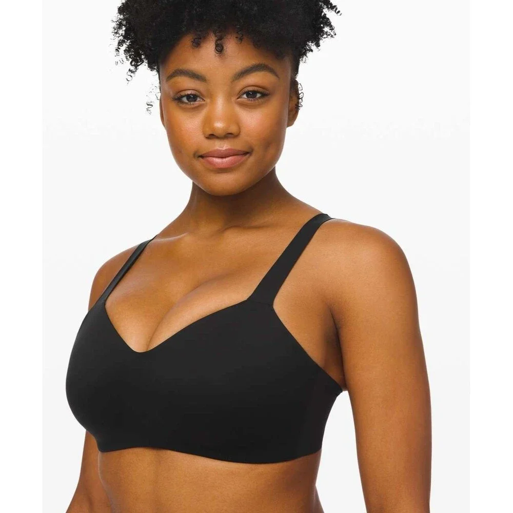 NWT Lululemon Womens 34DD Black Wireless Seamless Hold True Bra